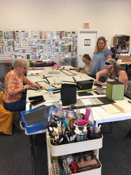 Book-creation class at the scrapbook store