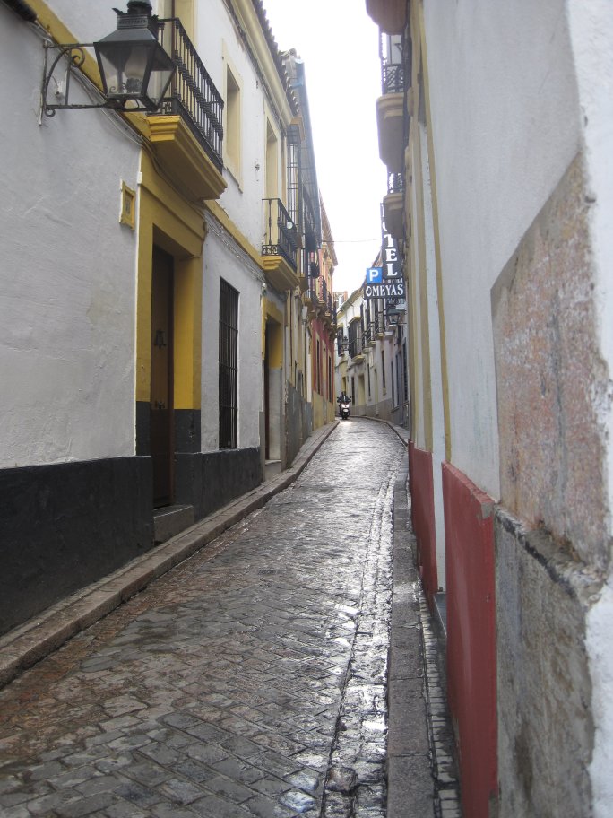 lonely motorcycle on street in Granada